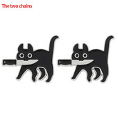 Tim za male noževe Crna mačka Šef policije sa štitnikom za nož Jedan nož Stream Crtić Animacija Emajlirana značka Dodaci Japanski sv.