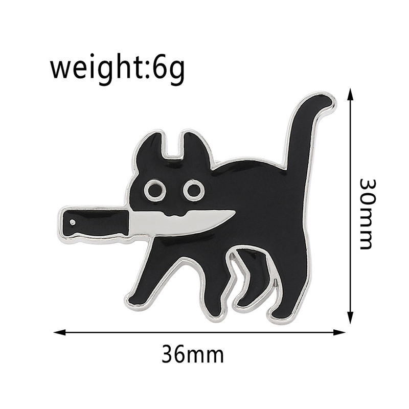 Tim za male noževe Crna mačka Šef policije sa štitnikom za nož Jedan nož Stream Crtić Animacija Emajlirana značka Dodaci Japanski sv.