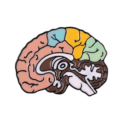 Sposobnost razmišljanja mozga Emajlirane igle prilagođeni ljudski organ Medicinski znanstveni broševi na ruksaku Poklon za studente Nakit