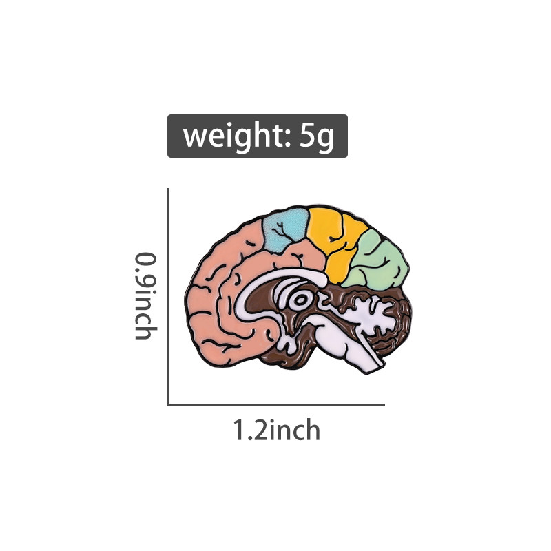 Sposobnost razmišljanja mozga Emajlirane igle prilagođeni ljudski organ Medicinski znanstveni broševi na ruksaku Poklon za studente Nakit