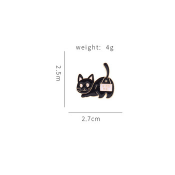 Γελοιογραφία χαριτωμένο ζώο μαύρη γάτα με σμάλτο καρφίτσα διασκεδαστικό γατάκι Kiss me κράμα σήμα Ρούχα Τσάντα καρφίτσα κοσμήματα Δώρο για φίλους