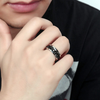 Vnox 8 мм въртящ се верижен пръстен за мъже, жени, гъвкава въртяща се връзка от неръждаема стомана, ежедневни братски пръстени, мъжки бижута Anel