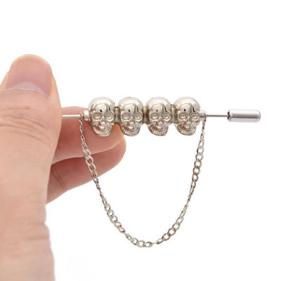 Pin Tie Pin Galvas Apkakles Ķēdes Stienis Rotaslietas Atloks Kaklasaite Krekls Pin Piespraude Galvaskauss