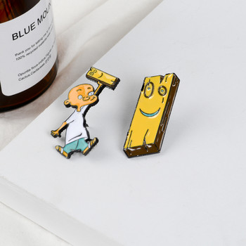 Jonny and Plank Enamel Pin Anime EEnE καρφίτσα με σήμα καρφίτσα πέτο Καρφίτσα τζιν πουκάμισο κολάρο παιδικής ηλικίας κινουμένων σχεδίων κοσμήματα Δώρο για φίλους