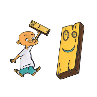 Jonny and Plank emajlirana igla Anime EenE značka broš igla za rever Traper Ovratnik košulje Crtić iz djetinjstva Nakit Poklon za prijatelje