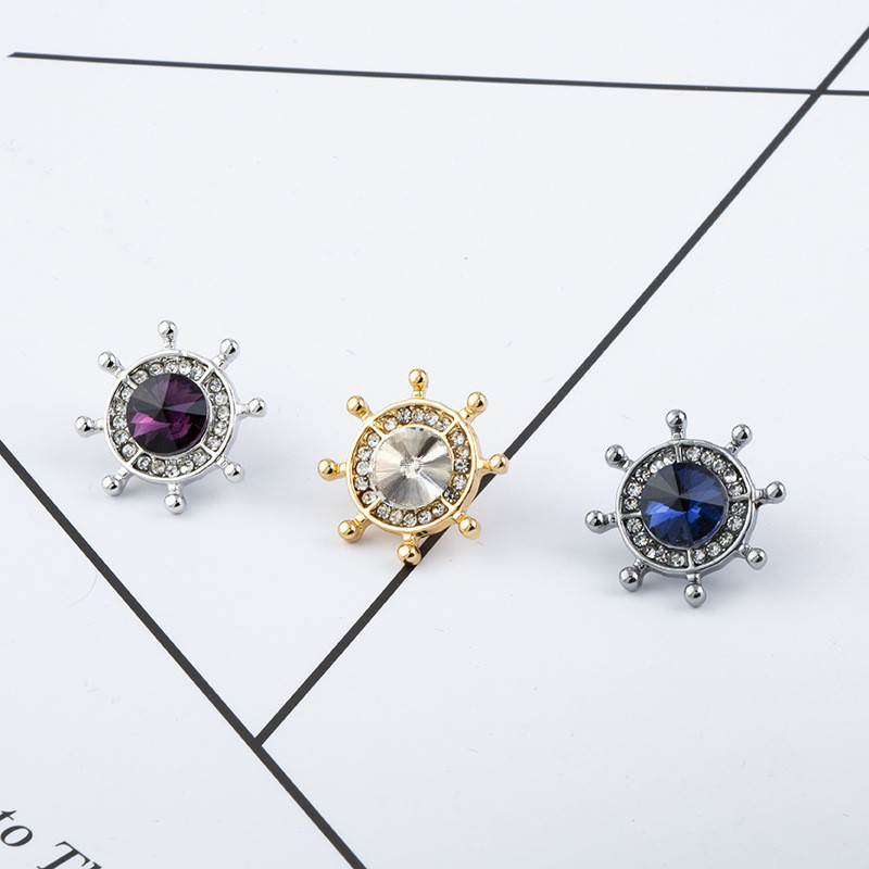 Korejas modes kristāla enkura stūre piespraude Vīriešu uzvalks krekls nozīmīte apkakles piespraudes Piespraudes rotaslietas greznība sievietēm aksesuāri dāvanas