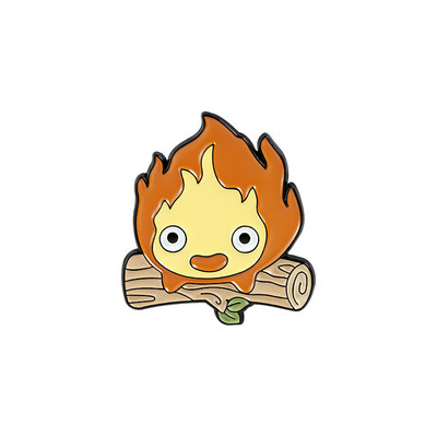 Calcifer Emajl Pin Custom Fire Elf Japanski anime broševi Anime broš značka za rever Crtić Nakit Poklon za djecu Prijatelji