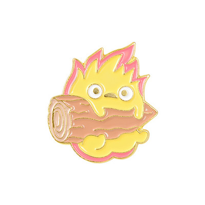 Calcifer Emajl Pin Custom Fire Elf Japanski anime broševi Anime broš značka za rever Crtić Nakit Poklon za djecu Prijatelji