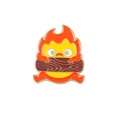 Calcifer Emajl Pin Custom Fire Elf Japanski anime broševi Anime broš značka za rever Crtić Nakit Poklon za djecu Prijatelji