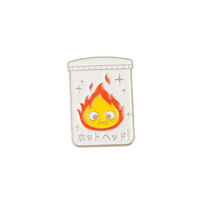 Calcifer Emajl Pin Custom Fire Elf Japanski anime broševi Anime broš značka za rever Crtić Nakit Poklon za djecu Prijatelji