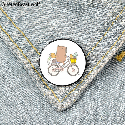 Capybara pliva Crtana igla Prilagođeni smiješni broševi Torba na rever košulje Slatka značka Crtane emajlirane igle za ljubavnice prijateljice