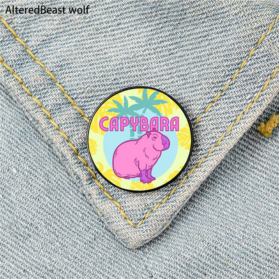 Capybara pliva Crtana igla Prilagođeni smiješni broševi Torba na rever košulje Slatka značka Crtane emajlirane igle za ljubavnice prijateljice