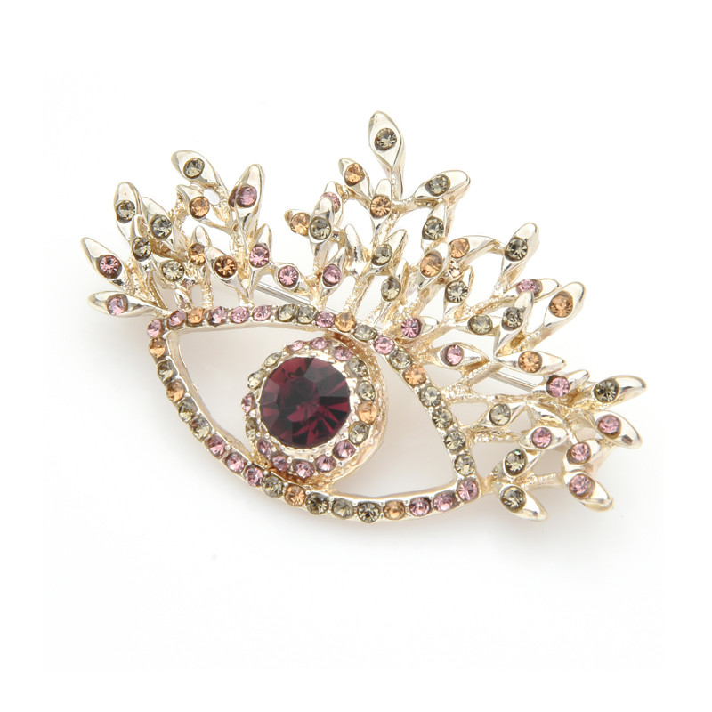 Wuli&baby Broševi za oči s plavim kamenčićima Ženska legura Beauty Lucky Eye Cvijet Vjenčani broševi Igle Novogodišnji darovi