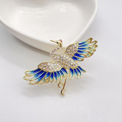 2022. gada jauna, jauka, spilgta lidojoša putna sakta sievietēm ziemas dzīvnieciņš kolibri Fēnikss balodis dzērve flamingo adata ar sprādzi ballītei