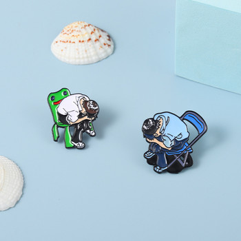 EVA Ikari Shinji Καρφίτσες με σμάλτο Anime Καρίτσες Βάτραχος Καρφίτσες Τσάντα Κονκάρδες με κουμπί πέτο Αστεία κοσμήματα δώρο για παιδιά φίλους