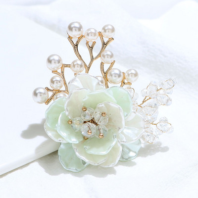 CINDY XIANG Ručno izrađen akrilni cvjetni broš Zimski modni nakit Biserna vjenčana igla Dobar poklon Dodaci za kaput