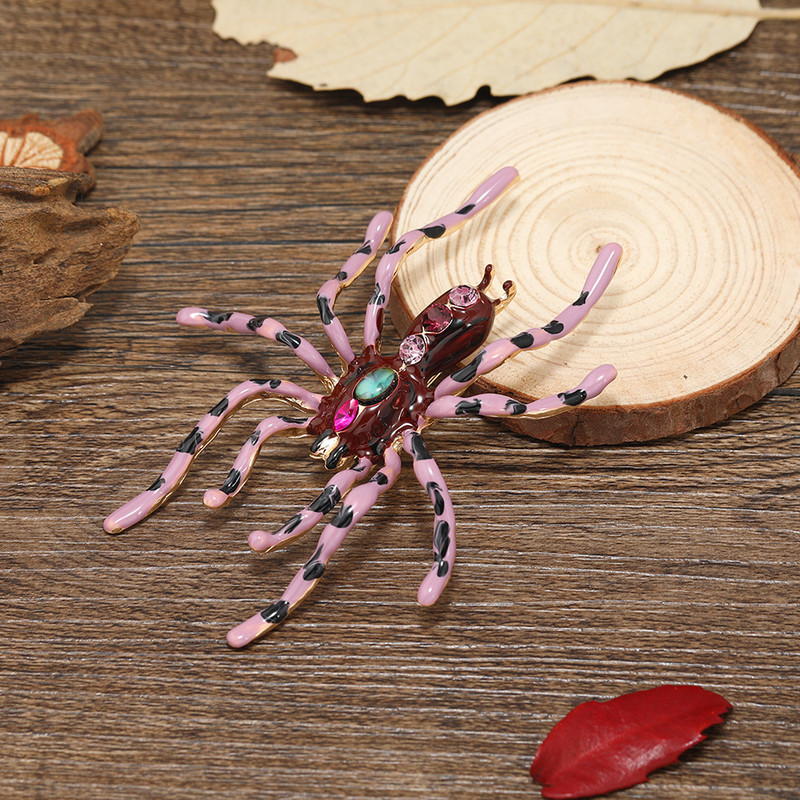 Muylinda broš s kukcima, kreativna osobnost, pretjerani biseri, veliki pauk, ljubičasti broševi od dragog kamenja za žene, uniseks darovi za zabave