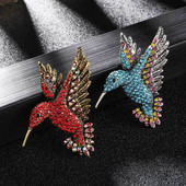 Krāsainas Rhinestone Hummingbird saktas dzīvnieku saktas sievietēm Korejas modes korsāžas krūšu sprādzes vintage dzīvnieku saktas piespraudes dāvana