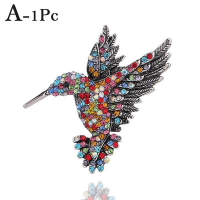 Krāsainas Rhinestone Hummingbird saktas dzīvnieku saktas sievietēm Korejas modes korsāžas krūšu sprādzes vintage dzīvnieku saktas piespraudes dāvana