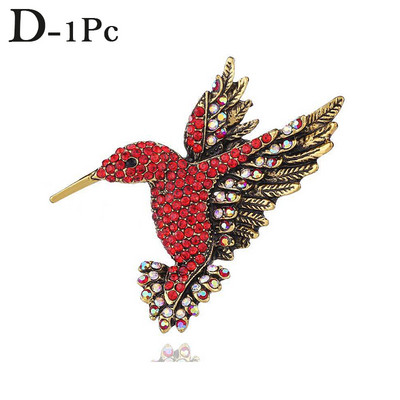 Krāsainas Rhinestone Hummingbird saktas dzīvnieku saktas sievietēm Korejas modes korsāžas krūšu sprādzes vintage dzīvnieku saktas piespraudes dāvana