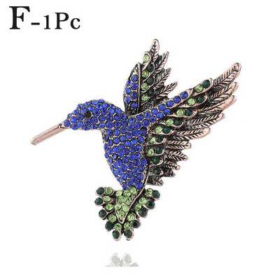 Krāsainas Rhinestone Hummingbird saktas dzīvnieku saktas sievietēm Korejas modes korsāžas krūšu sprādzes vintage dzīvnieku saktas piespraudes dāvana