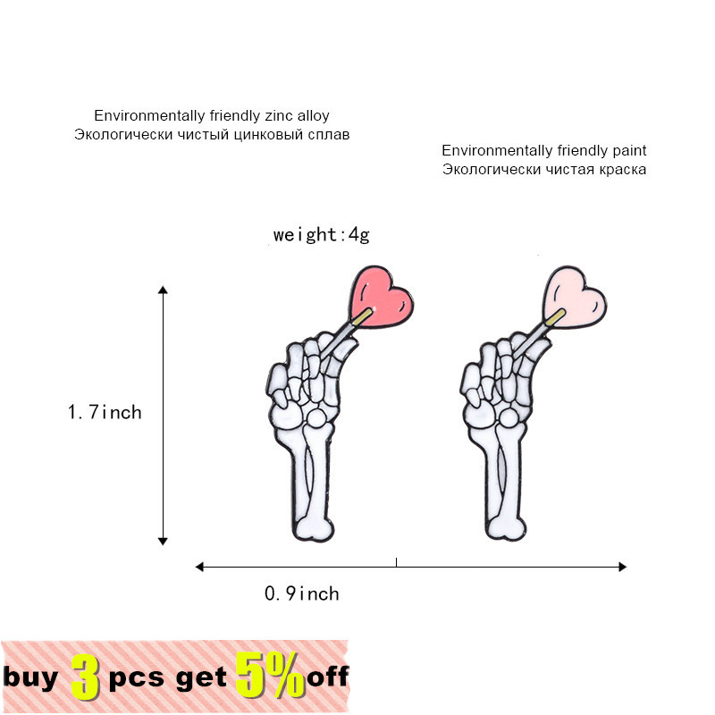 Emajlirana igla za ruke za Noć vještica Poklon veleprodaja Slatko srce Lizalica Srce Gothic Vampire Friends Emajl Par Broševi Igle