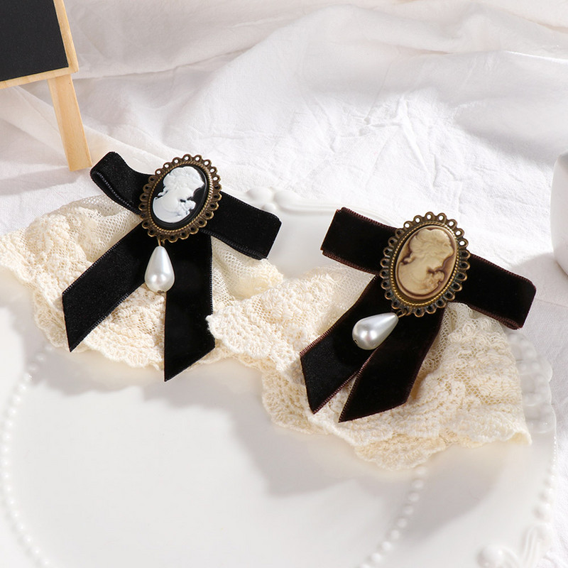 2020. gada jauna, 1 gab. Sievietēm eleganta mežģīņu lente, bantīte, karalienes kameo pērle, vintage piespraude dzimšanas dienas kāzu Ziemassvētku dāvanām