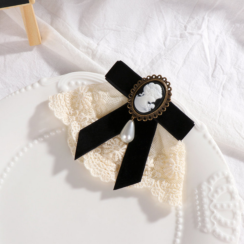 2020. gada jauna, 1 gab. Sievietēm eleganta mežģīņu lente, bantīte, karalienes kameo pērle, vintage piespraude dzimšanas dienas kāzu Ziemassvētku dāvanām