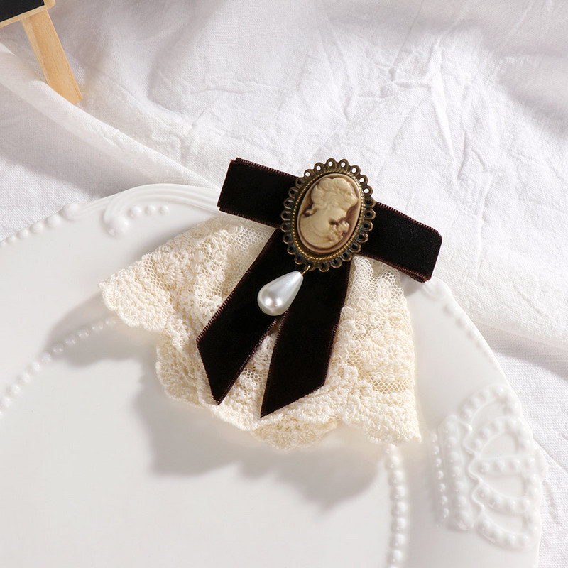 2020. gada jauna, 1 gab. Sievietēm eleganta mežģīņu lente, bantīte, karalienes kameo pērle, vintage piespraude dzimšanas dienas kāzu Ziemassvētku dāvanām