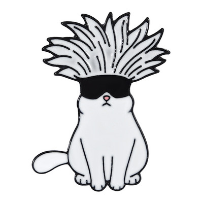 Gojo Satoru Cats Emalja Pin Kawaii Anime Role Acu maska Jauki Manga Piespraudes Žetons Jujutsu Kaisen Anime Aksesuāri mugursomai