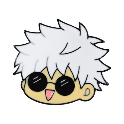 Gojo Satoru Cats Emalja Pin Kawaii Anime Role Acu maska Jauki Manga Piespraudes Žetons Jujutsu Kaisen Anime Aksesuāri mugursomai