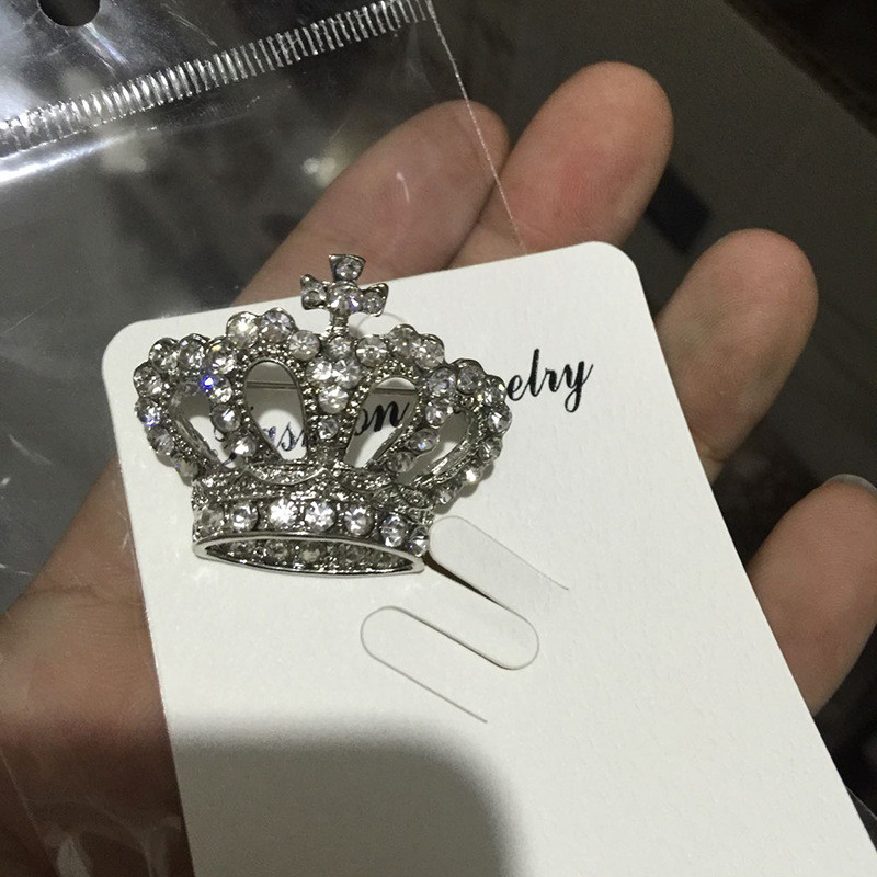 Kristalni dijamant Križ Kruna Broš Značke Kraljevski luksuzni rever Muško odijelo Igle Broševi za žene Dodaci Nakit Veleprodaja