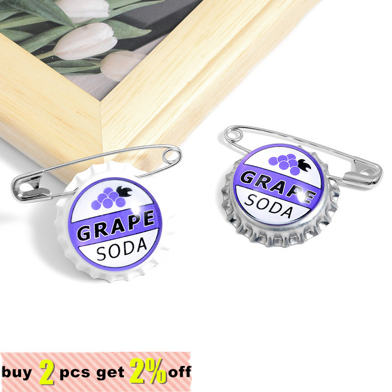 Sulas sodas emaljas tapas Pudeles vāciņš Piespraudes Pielāgotas kapsulas Piespraudes Soma Krekls Atloks Sprādze Vīnogu rotaslietas Dāvana bērniem Draugs