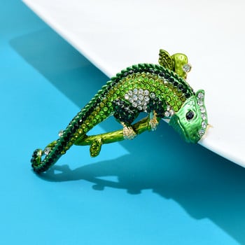 CINDY XIANG Rhinestone Lizard Καρφίτσα Μεγάλη Ζώο καρφίτσα 3 χρωμάτων Διαθέσιμο Υλικό κράματος Αξεσουάρ χειμερινού παλτού Υψηλής ποιότητας