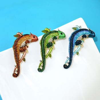 CINDY XIANG Rhinestone Lizard Καρφίτσα Μεγάλη Ζώο καρφίτσα 3 χρωμάτων Διαθέσιμο Υλικό κράματος Αξεσουάρ χειμερινού παλτού Υψηλής ποιότητας