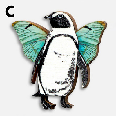 2022 Drveni broš Igla Privjesak Odijelo Životinjski broš Slatki ukras Životinje Igle Sova Svraka Ptice Broš Unikatna igla za vjenčanje