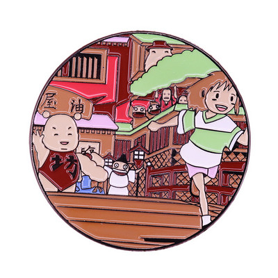 Spirited Away Stroger Soot Sprite Piespraudes Piespraudes Emalja Metāla nozīmītes Atloka piespraudes Piespraudes Jakas Džinsi Modes Rotaslietas Aksesuāri