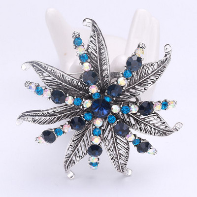 RUI JIA DUSK zīmola klasiska kristāla rhinestones liela margrietiņa ziedu sakta sieviešu jaka vai kāzu rotaslietas