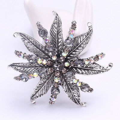 RUI JIA DUSK zīmola klasiska kristāla rhinestones liela margrietiņa ziedu sakta sieviešu jaka vai kāzu rotaslietas