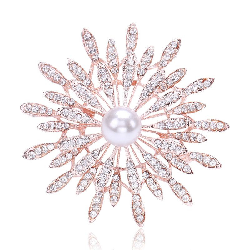 RUI JIA DUSK zīmola klasiska kristāla rhinestones liela margrietiņa ziedu sakta sieviešu jaka vai kāzu rotaslietas