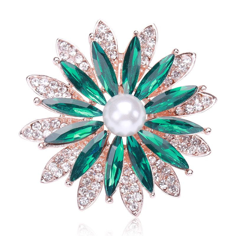 RUI JIA DUSK zīmola klasiska kristāla rhinestones liela margrietiņa ziedu sakta sieviešu jaka vai kāzu rotaslietas