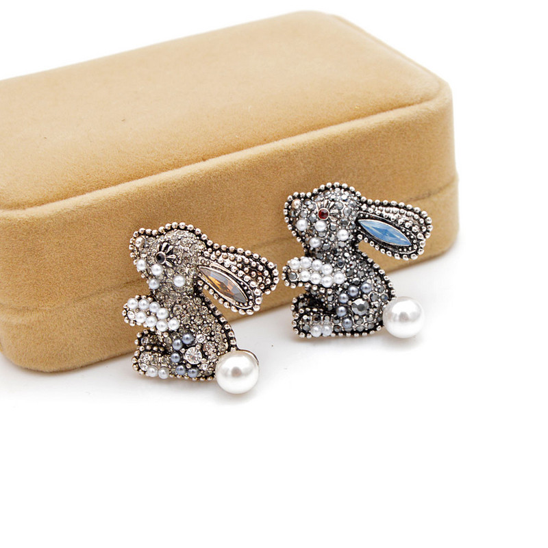 CINDY XIANG Novi dolazak 2 boje Odaberite broševe sa zečevima sa vještačkim dijamantima za žene, dječje pribadače Slatki kartonski stil Bonny Dobar dar