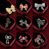 Ženski broševi s mašnama od dijamanata Veliki broš s mašnama igla Vintage modni nakit Zimski dodaci