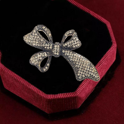 Ženski broševi s mašnama od dijamanata Veliki broš s mašnama igla Vintage modni nakit Zimski dodaci