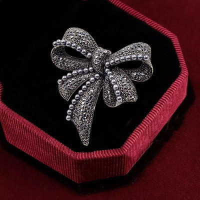 Ženski broševi s mašnama od dijamanata Veliki broš s mašnama igla Vintage modni nakit Zimski dodaci