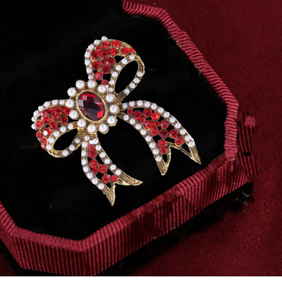 Ženski broševi s mašnama od dijamanata Veliki broš s mašnama igla Vintage modni nakit Zimski dodaci