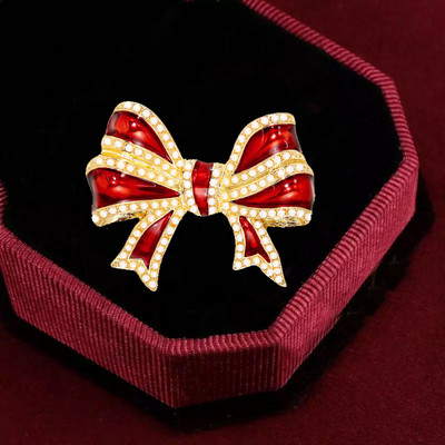 Ženski broševi s mašnama od dijamanata Veliki broš s mašnama igla Vintage modni nakit Zimski dodaci