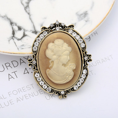 Vintage stil, kristalni dijamant, broš u obliku suze, broš Queen's Cameo igla za rever, igle za žensku odjeću, broševi, party bijoux igla, acc