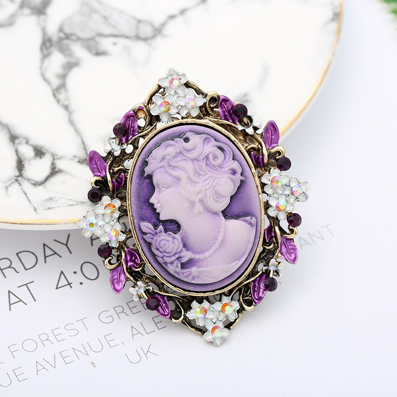 Vintage stil, kristalni dijamant, broš u obliku suze, broš Queen's Cameo igla za rever, igle za žensku odjeću, broševi, party bijoux igla, acc