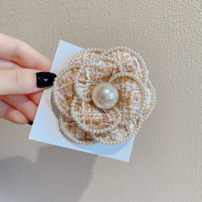 Καρφίτσες καμέλια καρφίτσα για γυναίκα κορίτσι ύφασμα στρας λουλούδια σήματα μόδας κοσμήματα αξεσουάρ Κορεατικά χειροποίητα χονδρική